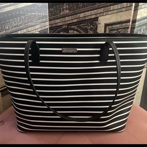 Kate spade striped large shopper tote